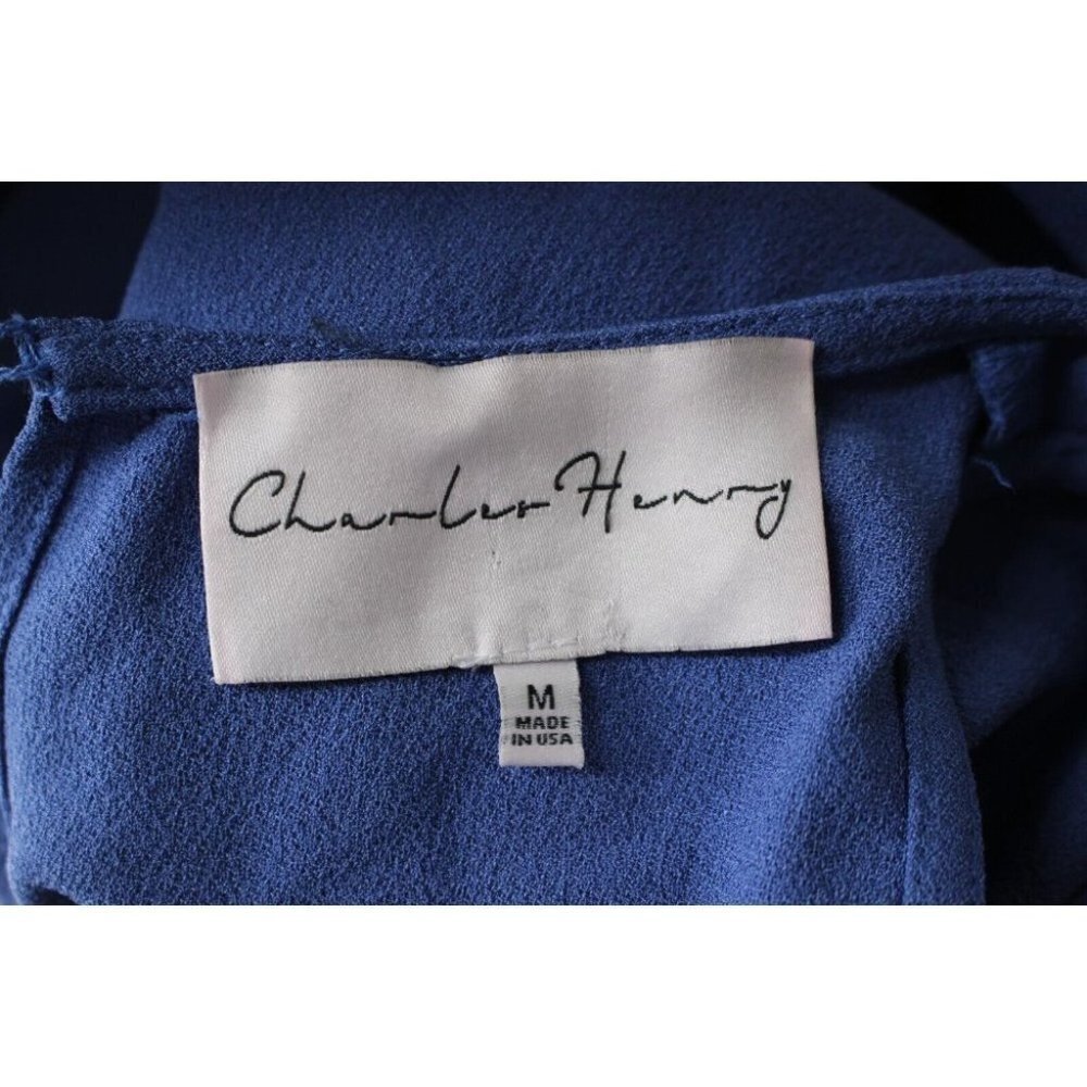 Charles Henry Nordstrom Blue Crepe Sleeveless A-Line Dress Size M - Picture 5 of 6